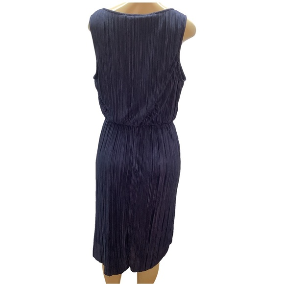 Love Squared Size 1X Navy Blue Elegant Sleeveless Dress With Lining. New - Picture 4 of 4